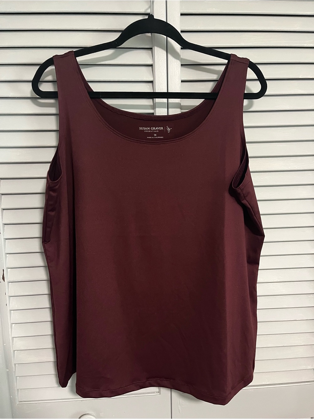 Susan Graver Scoop Neck Tank Top in Wine
